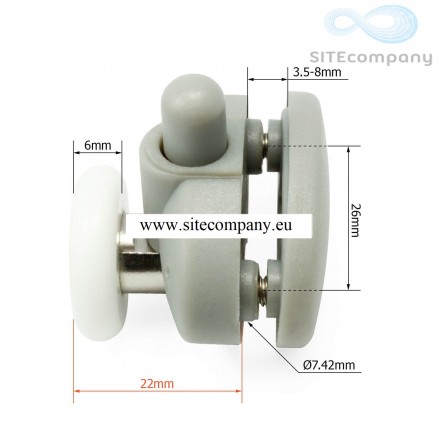 Pojezdové kolečko M17N spodní do sprchového koutu