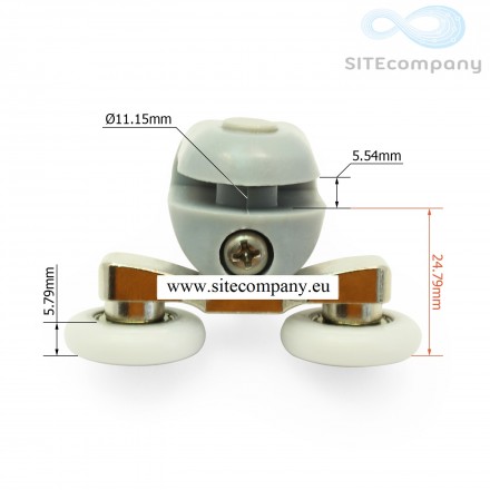 Pojezdové dvoj kolečko B43D horní ke sprchovému koutu