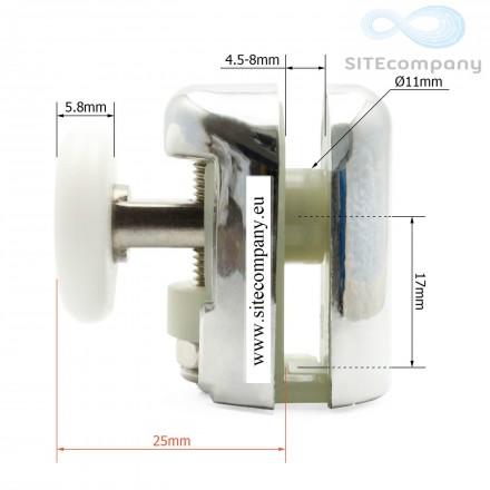 Pojazdové koliesko B50 horné do sprchového kútu