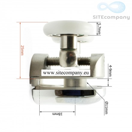 Pojazdové dvoj koliesko N43 horné do sprchového kútu