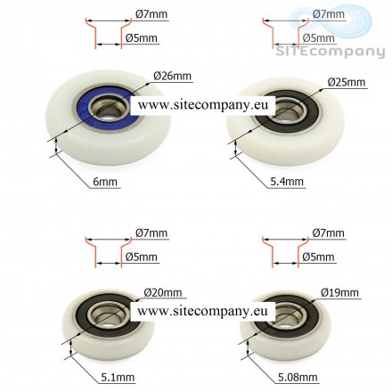 Náhradní kolečko TYP A do sprchového koutu