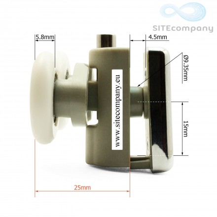 Pojazdové dvoj koliesko M14 horné do sprchového kútu